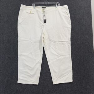 Talbots Pants Womens 24W White Signature Cropped Stretch Cotton Comfort